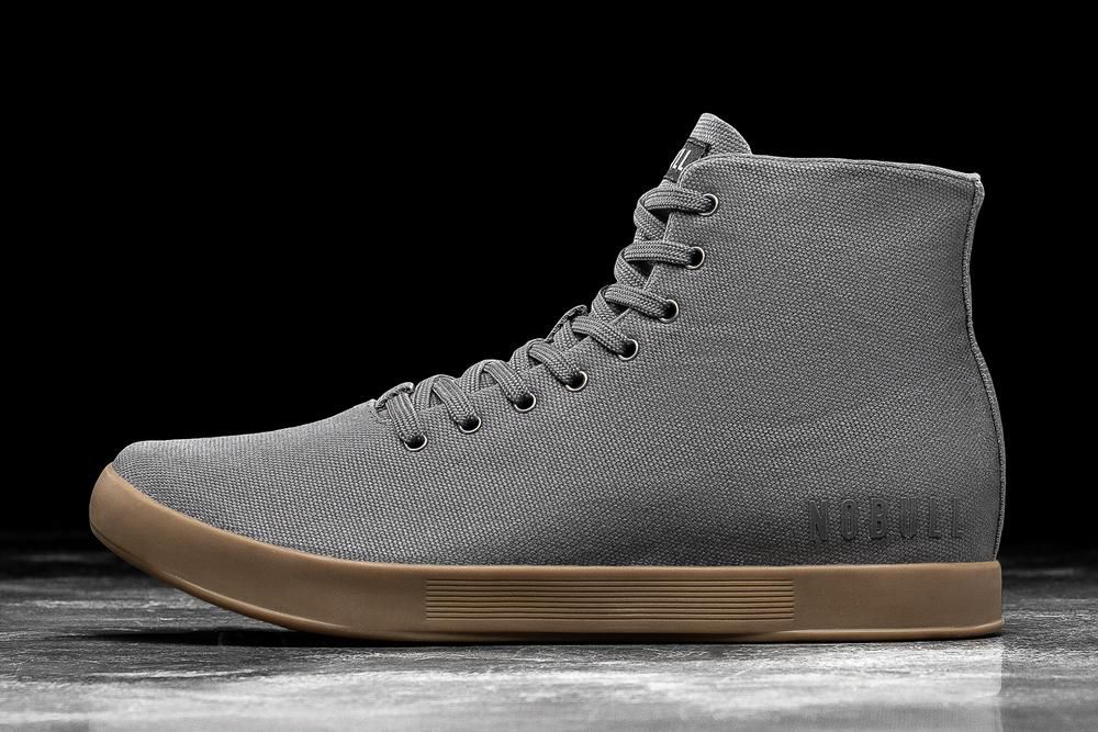 NOBULL High-Top Gum Canvas Uzun Spor Ayakkabı Erkek - Koyu Gri - Turkiye (OZL-852149)